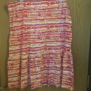 𝅺COZEE corner multi color pink yellow orange skirt 4x A-10